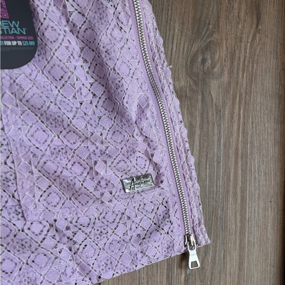 Andrew Christian | Miami Cabana Boy Art Deco 3" Zip Shorts Lavender Sparkle (L) - Picture 10 of 16